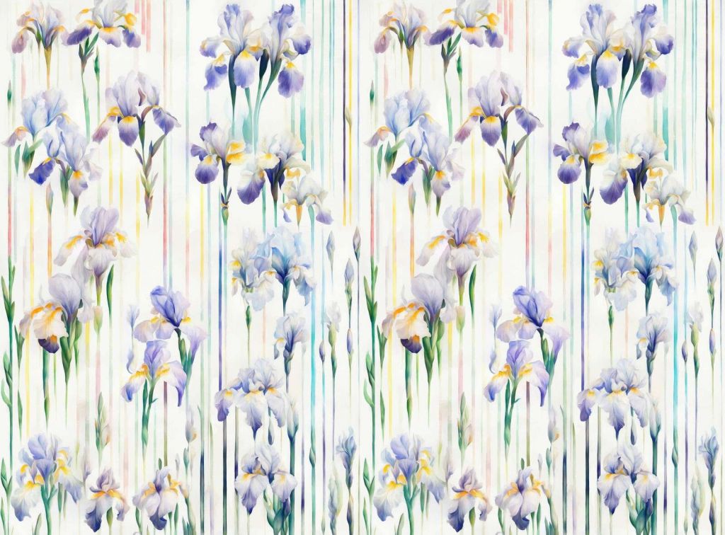 Irises and Stripes Seamless Pastel