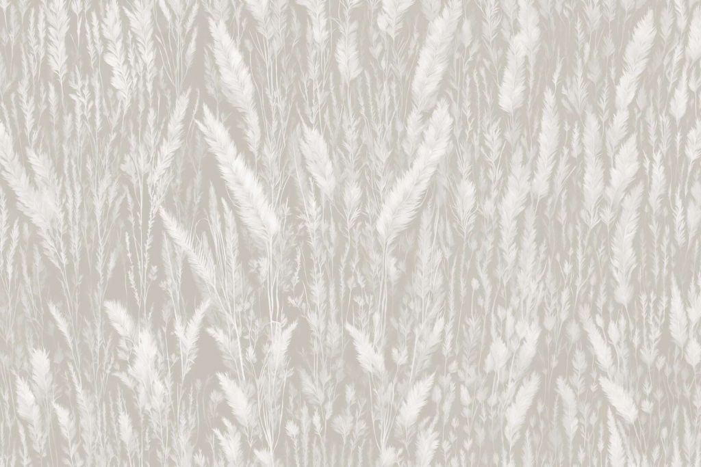 Wall of field grasses - grey