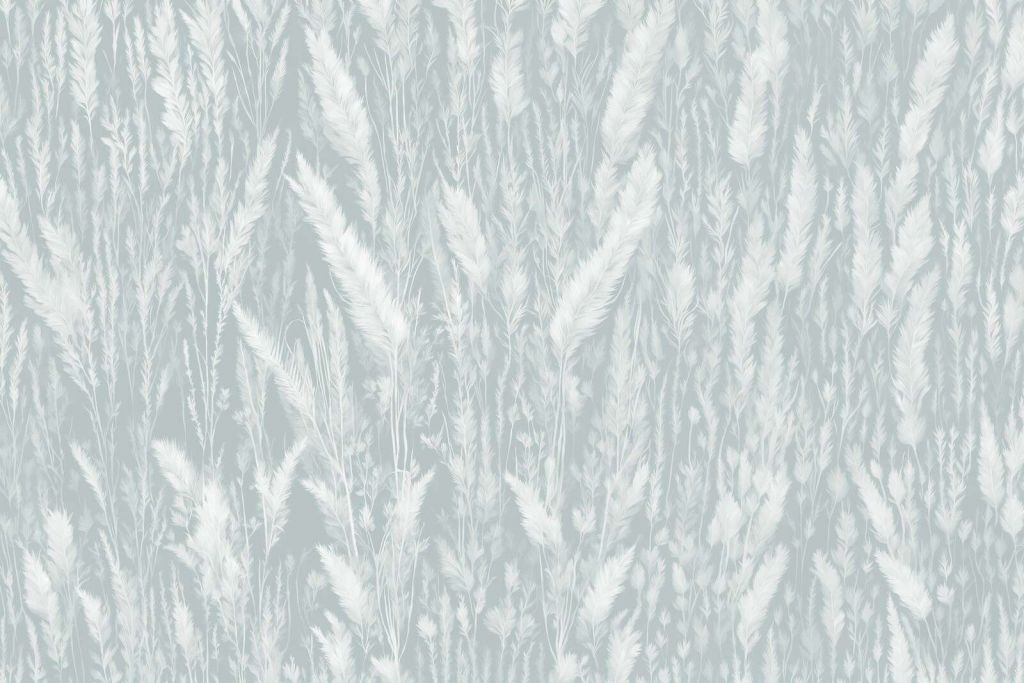 Wall of field grasses - mint green