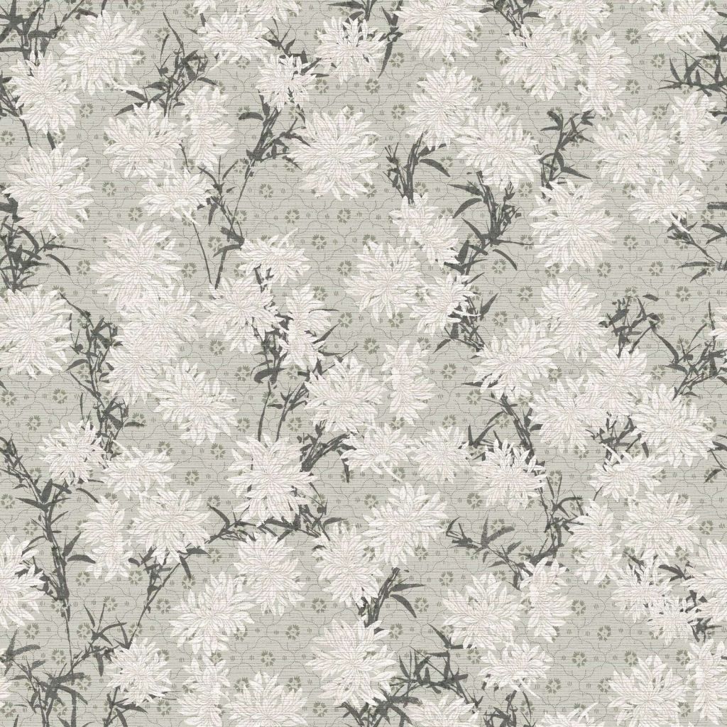 Witte chrysanten in saliegroen