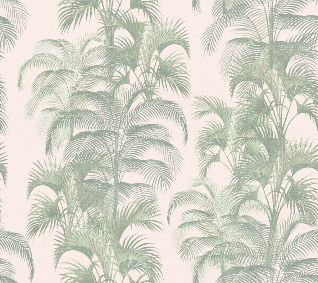 Saliegroene palmen in linnenbeige