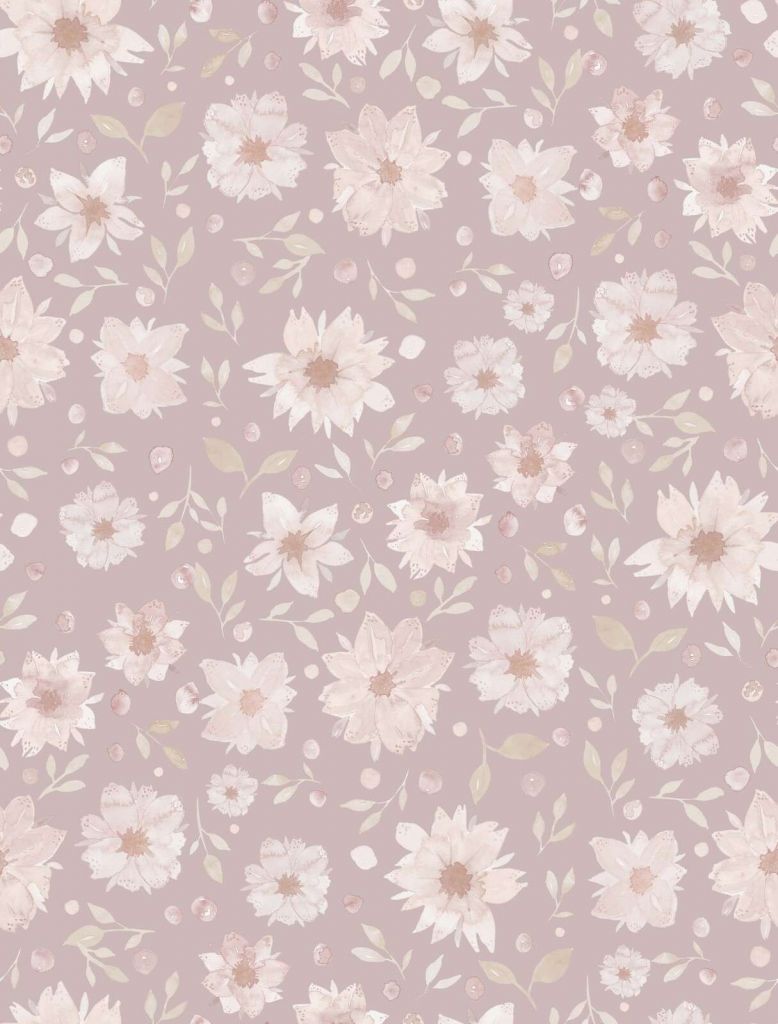 Zachte aquarelbloemen in mauve
