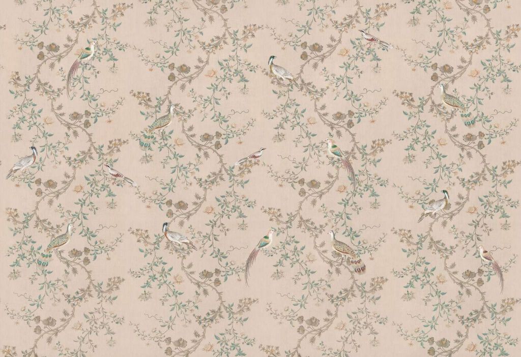 Fazanten tussen bloeiende ranken