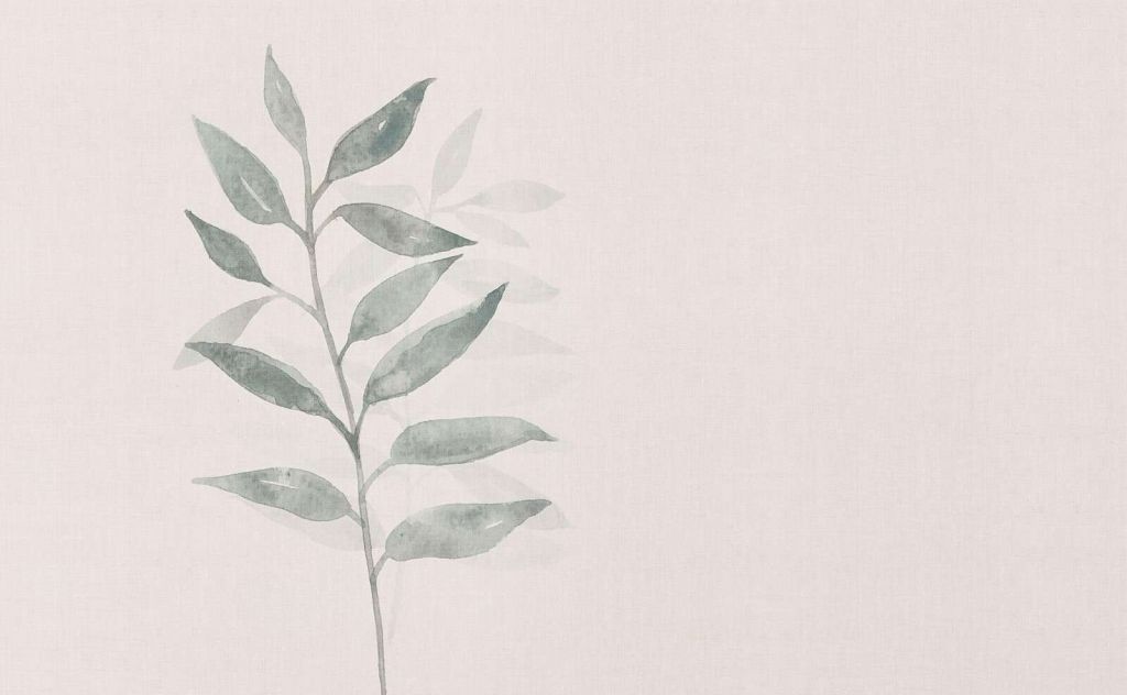 Minimalistische tak in grijsgroene aquarel