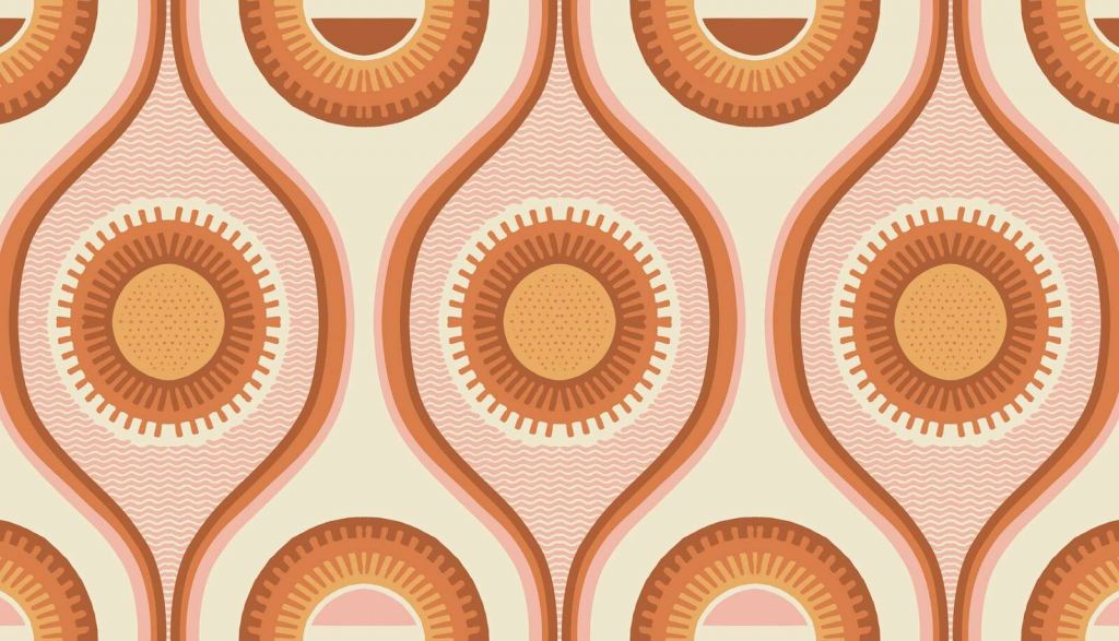 Warme zonnespiralen in retrostijl