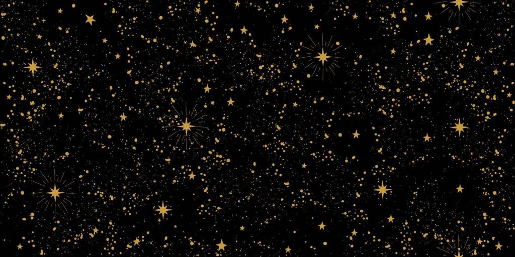Gouden sterrenregen op zwart