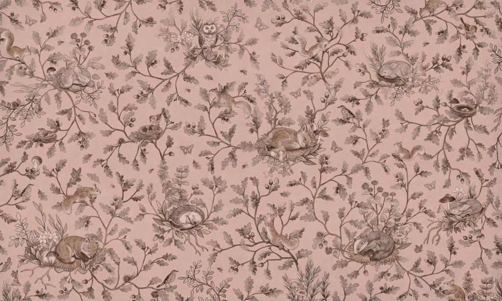 Playful Woods - Monochrome Pink