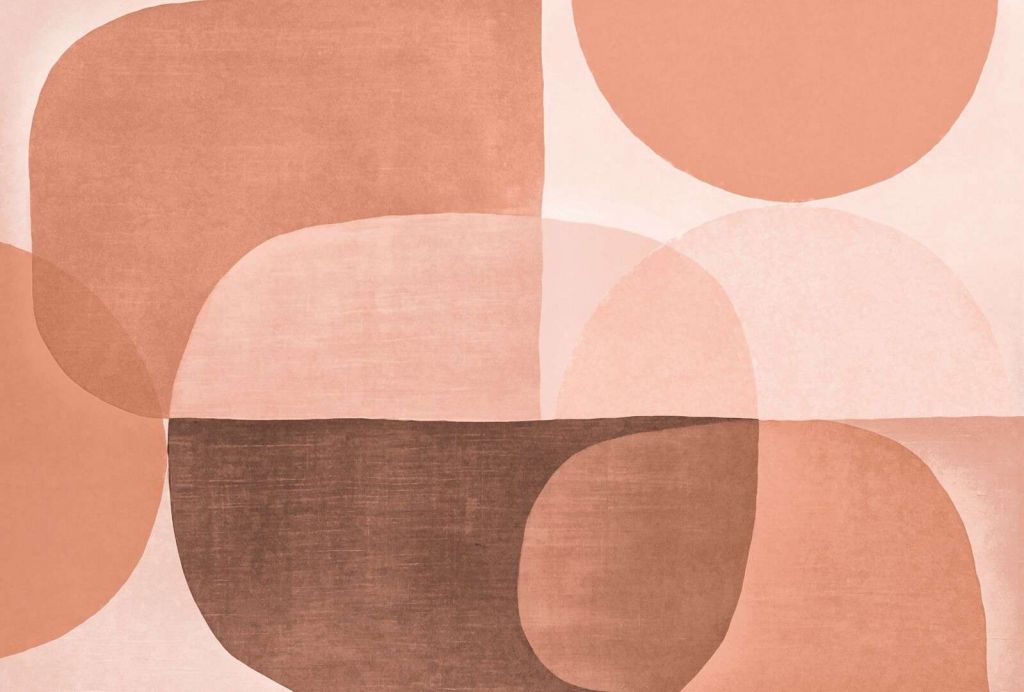 Mid Century Roundish Shapes Mocha Mousse