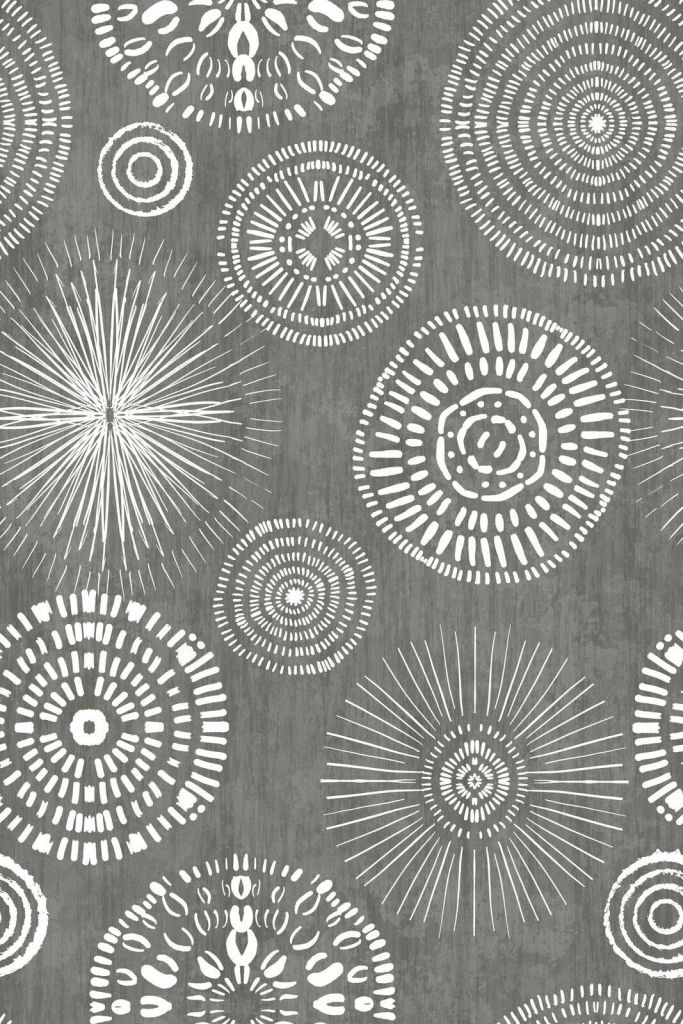 Graceful Boho Circles White Grey