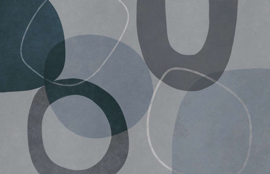 Mid Century Shapes And Outline Grey Teal