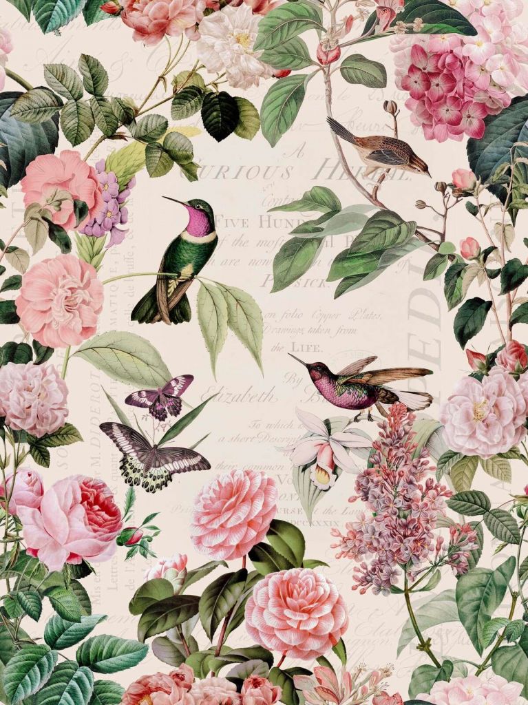 Hummingbirds and roses