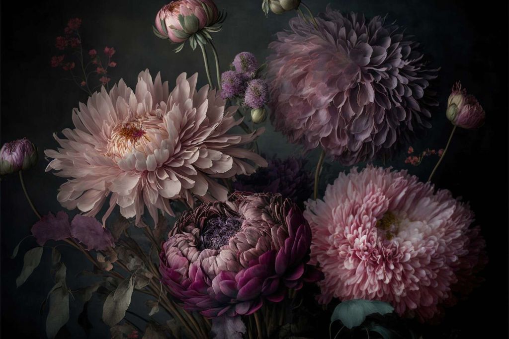 Moody flowers powder pink