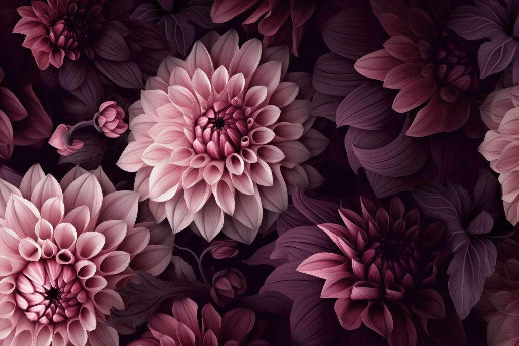 Opulent moody dahlia flowers moody pink