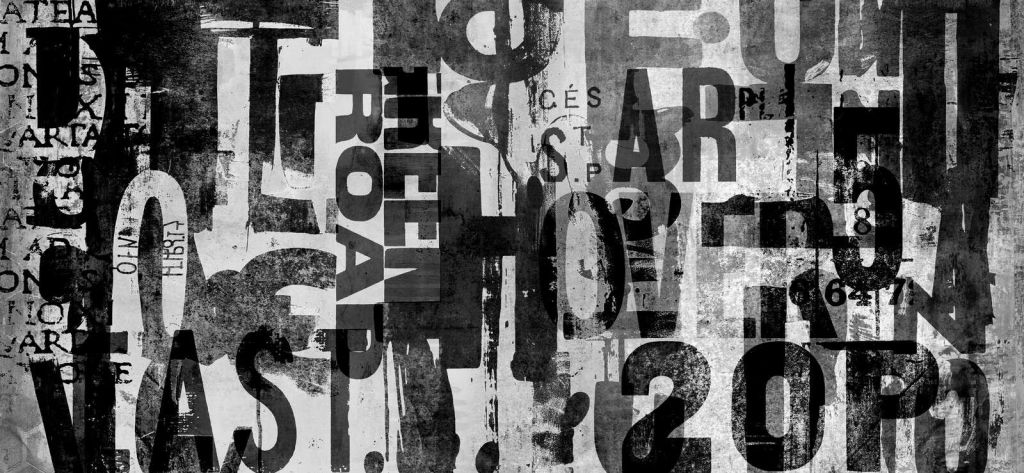 Street art typography grey