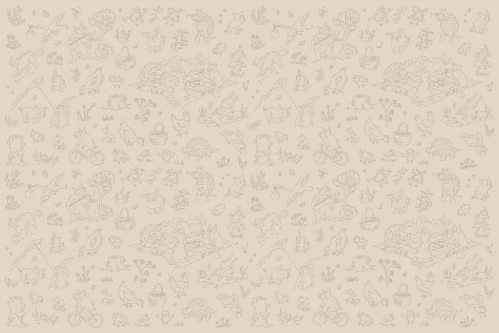 Bos dieren rustig beige en bruin print
