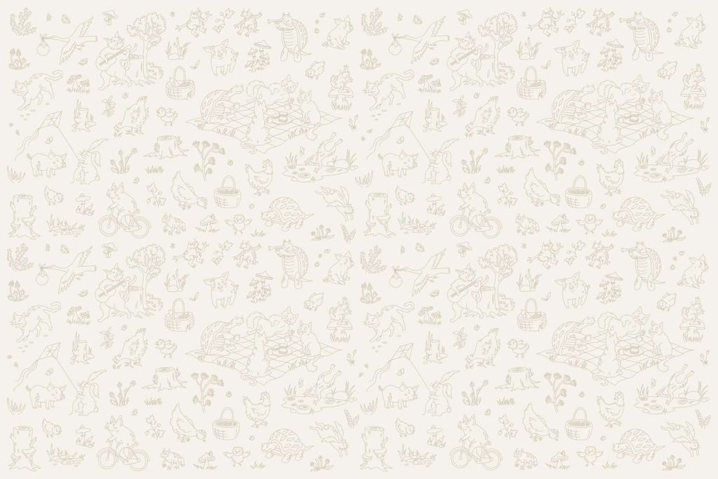 Bos dieren rustig beige en licht groen print