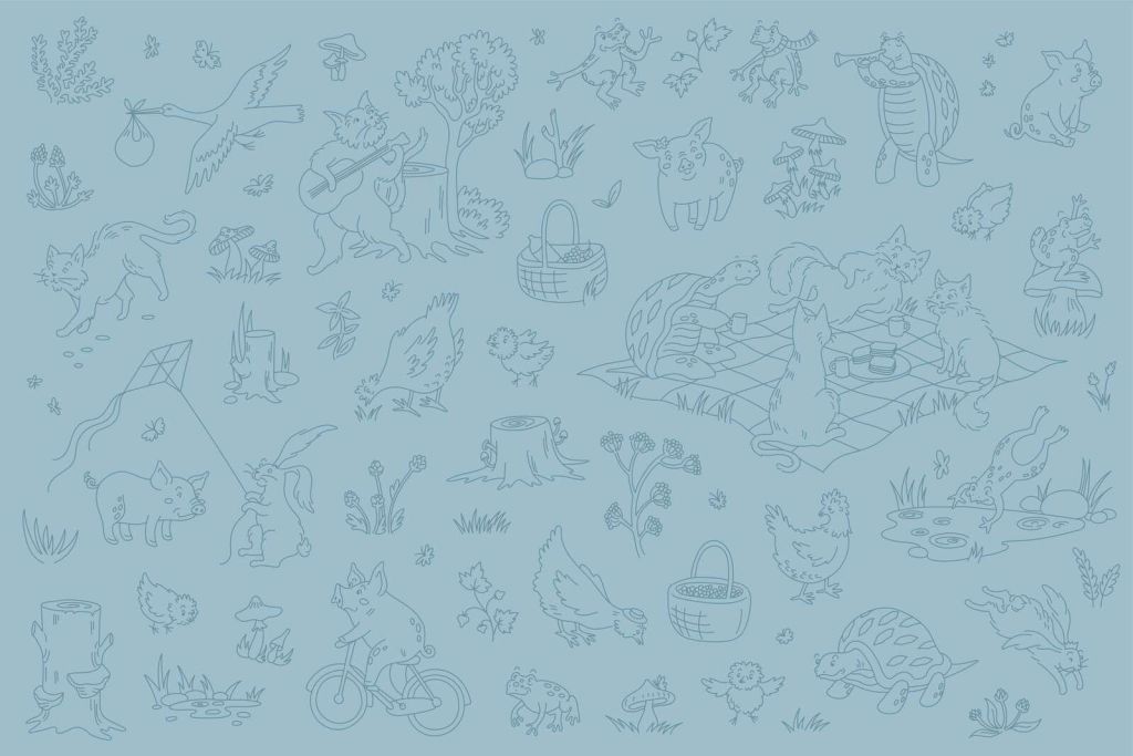 Bos dieren rustig blauw