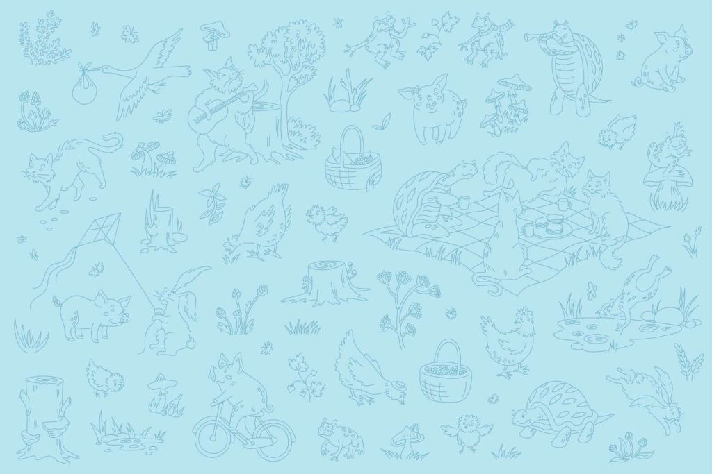 Bos dieren rustig licht blauw