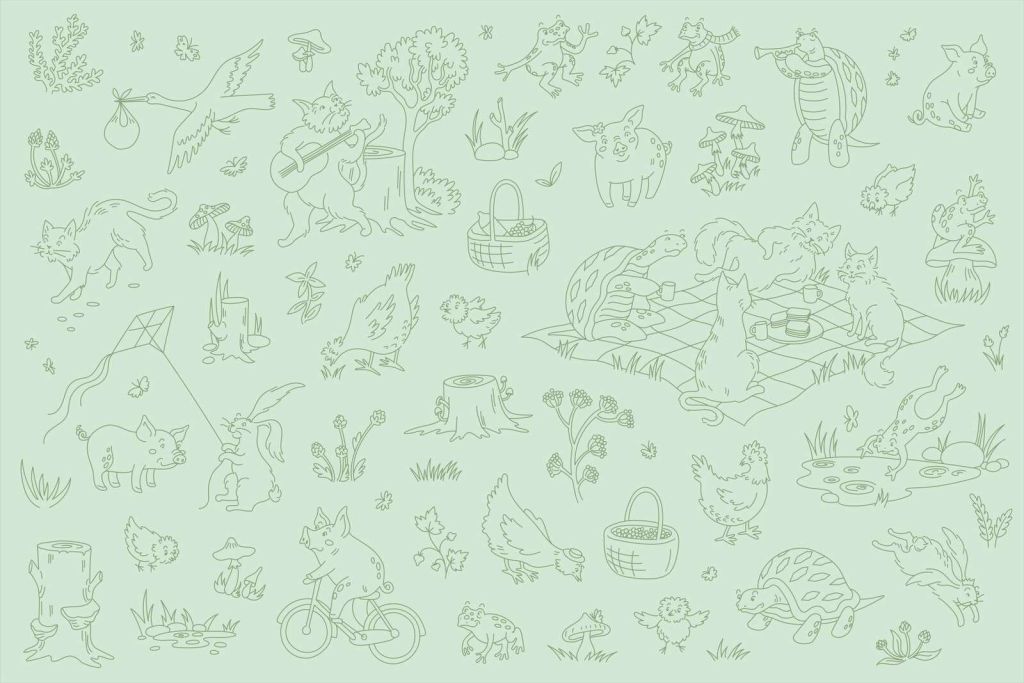 Bos dieren rustig mint groen donker