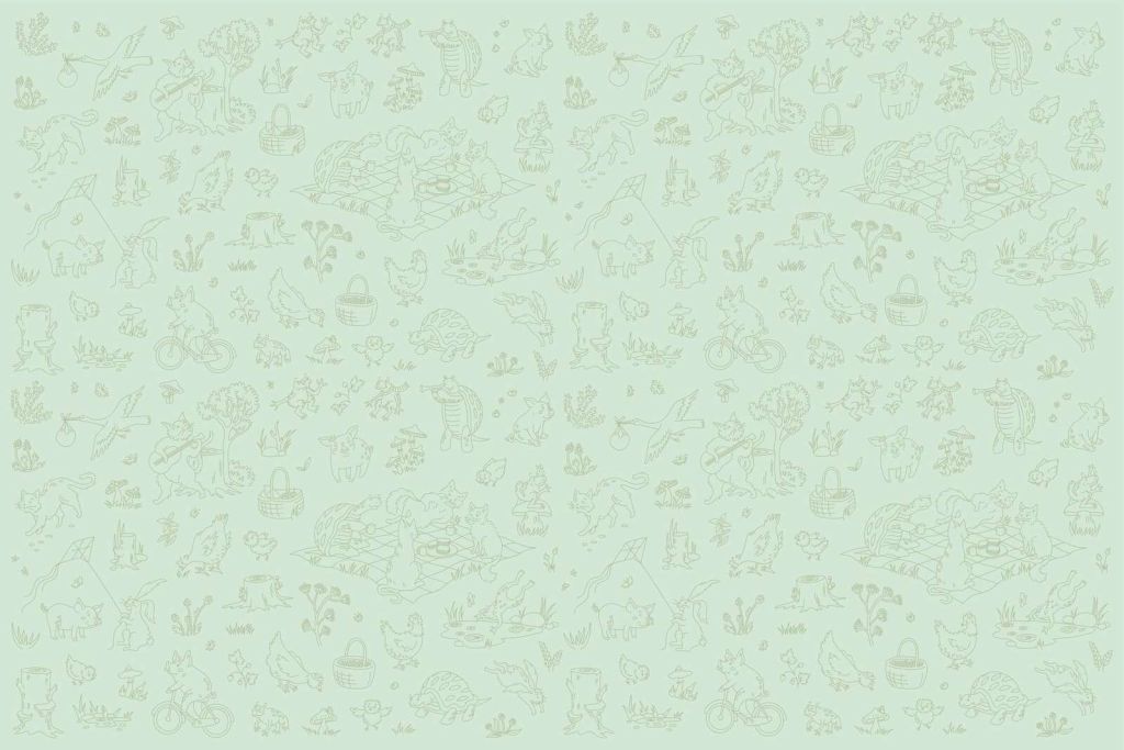 Bos dieren rustig mint groen licht print