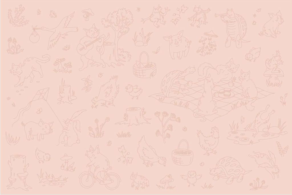 Bos dieren rustig roze