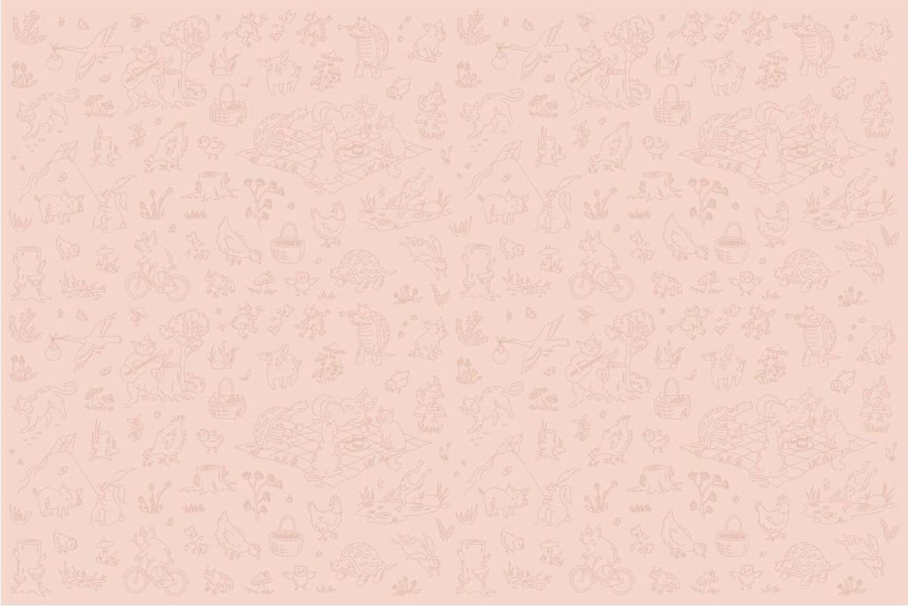 Bos dieren rustig roze print