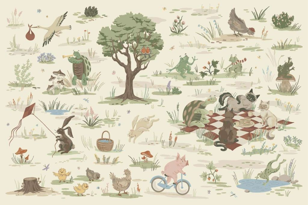Bos dieren gekleurd