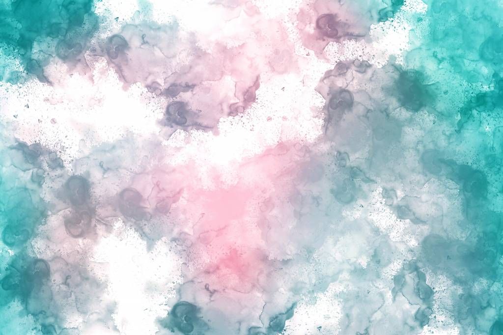 Abstract behang - Groene roze rook - Tienerkamer