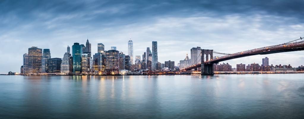 Skylines - New York City zonsondergang - Ontvangstruimte