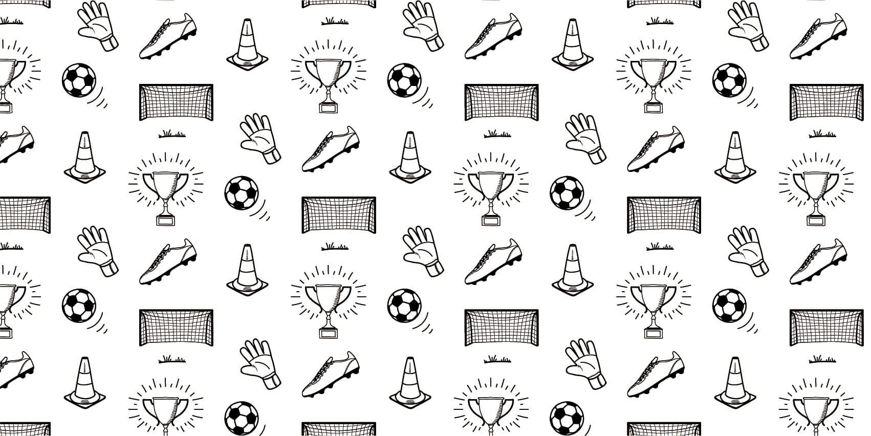 Voetbal behang - Voetbal patroon - Kinderkamer