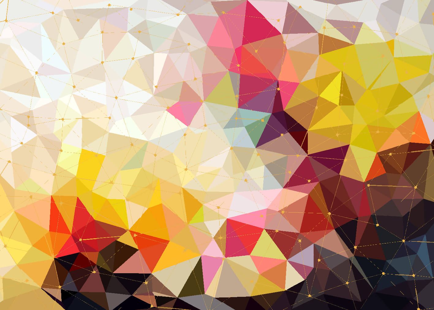 Overige - Print van kleurrijke driehoeken - Slaapkamer