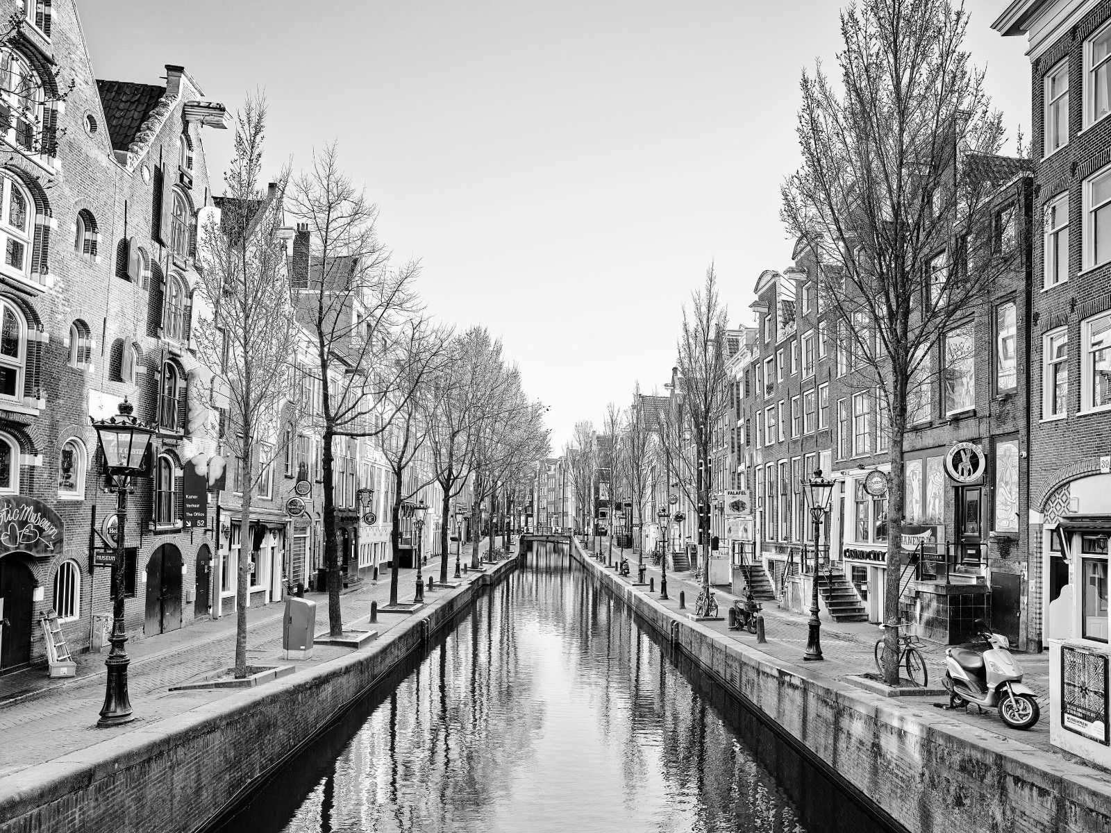 Zwart Wit behang - Amsterdam in zwart wit - Kantoor