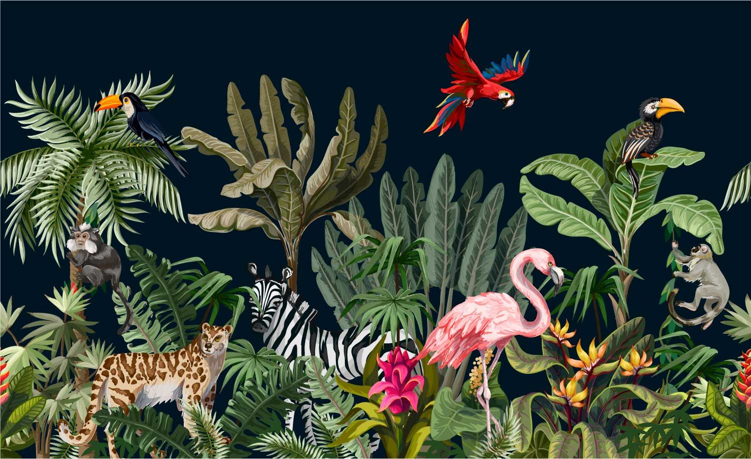 Jungle Gekleurde jungle dieren