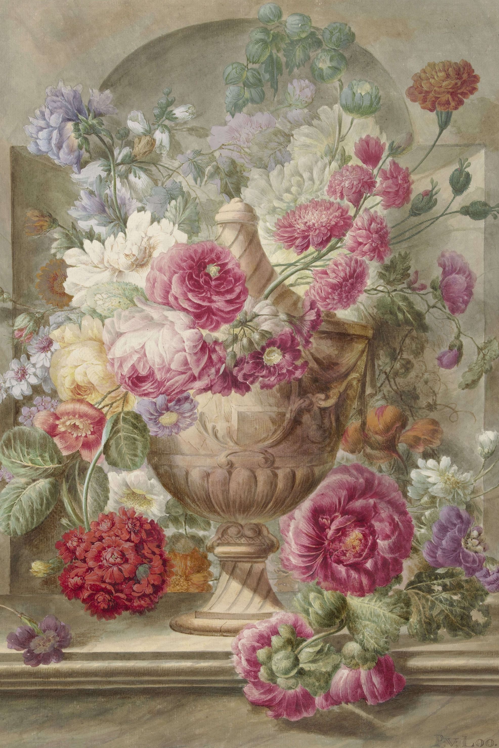 Rijksmuseum - Vaas met bloemen, Pieter van Loo