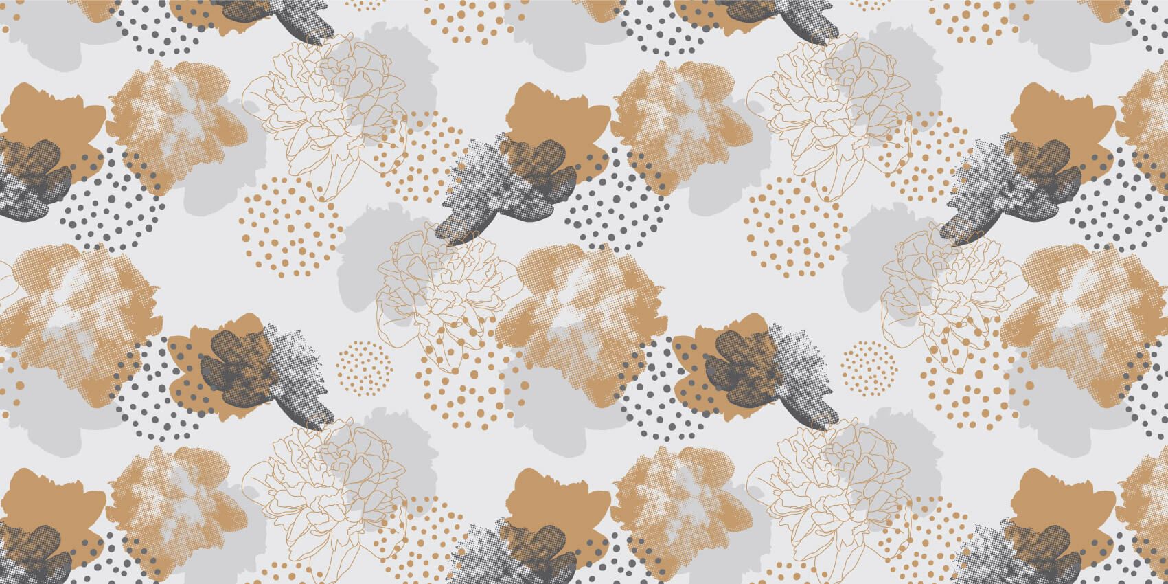 pattern Grijs bloemen patroon