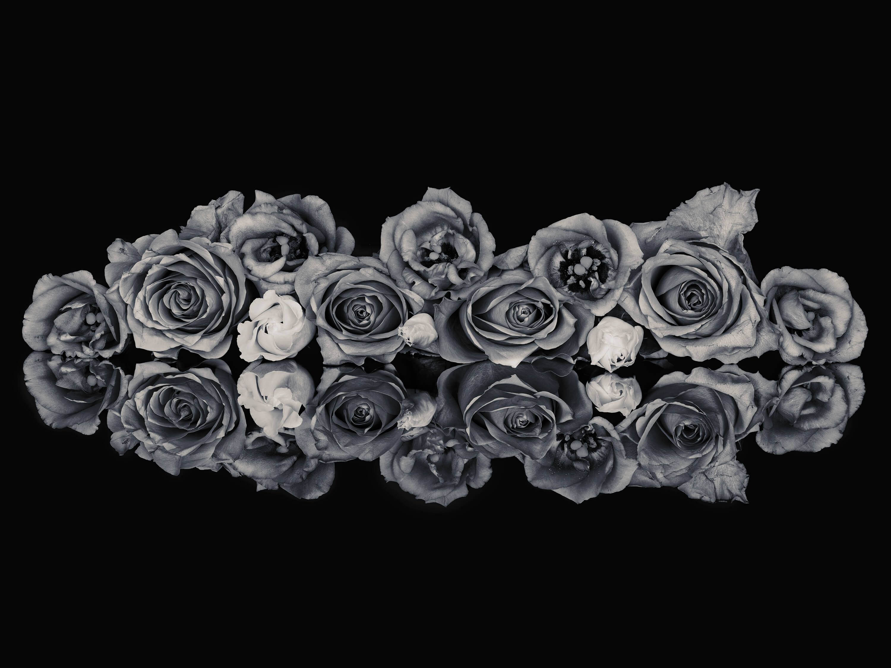 Bloemen Rozen boeket zwart-wit