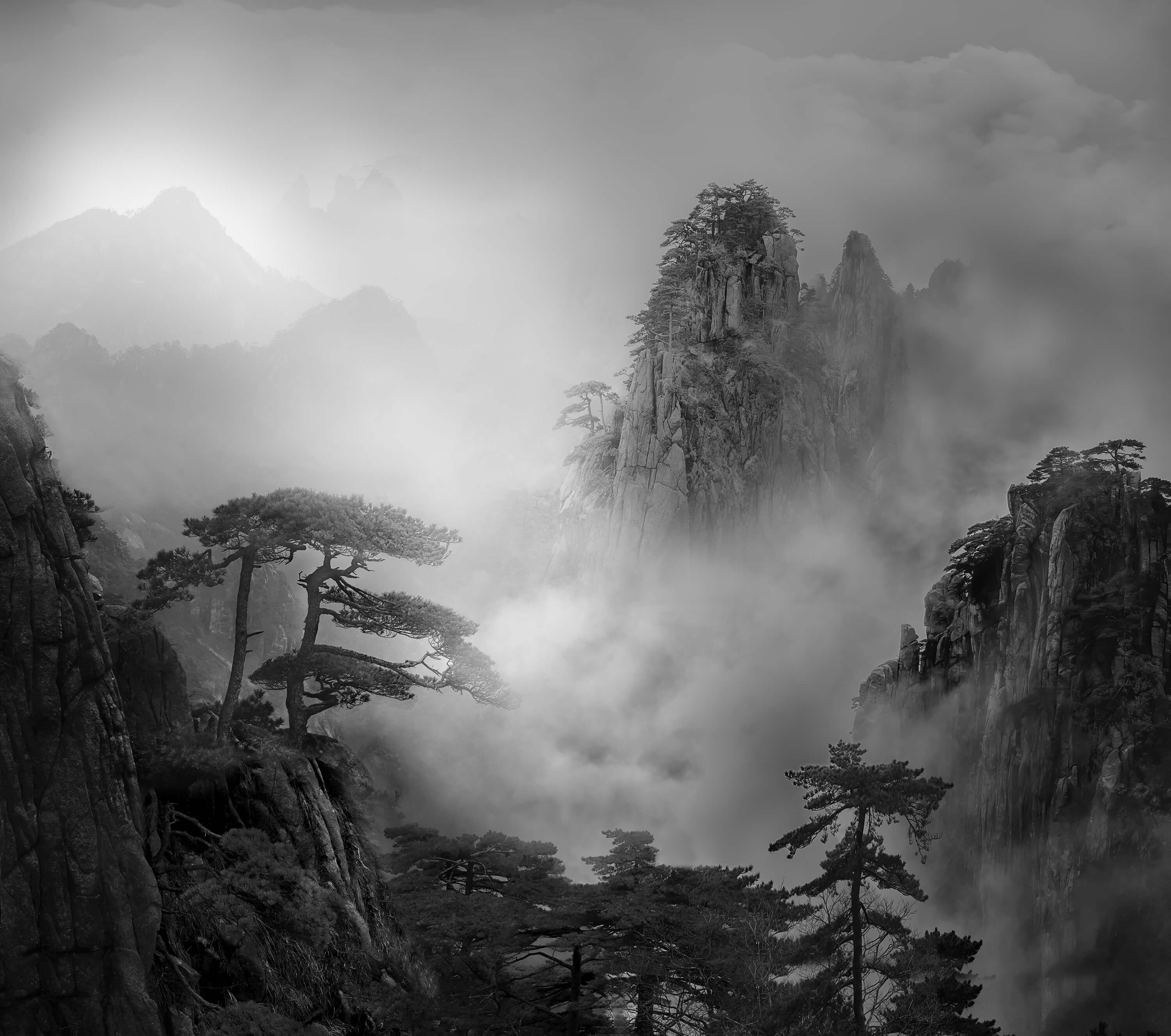 wallpaper Huang Shan In The Fog