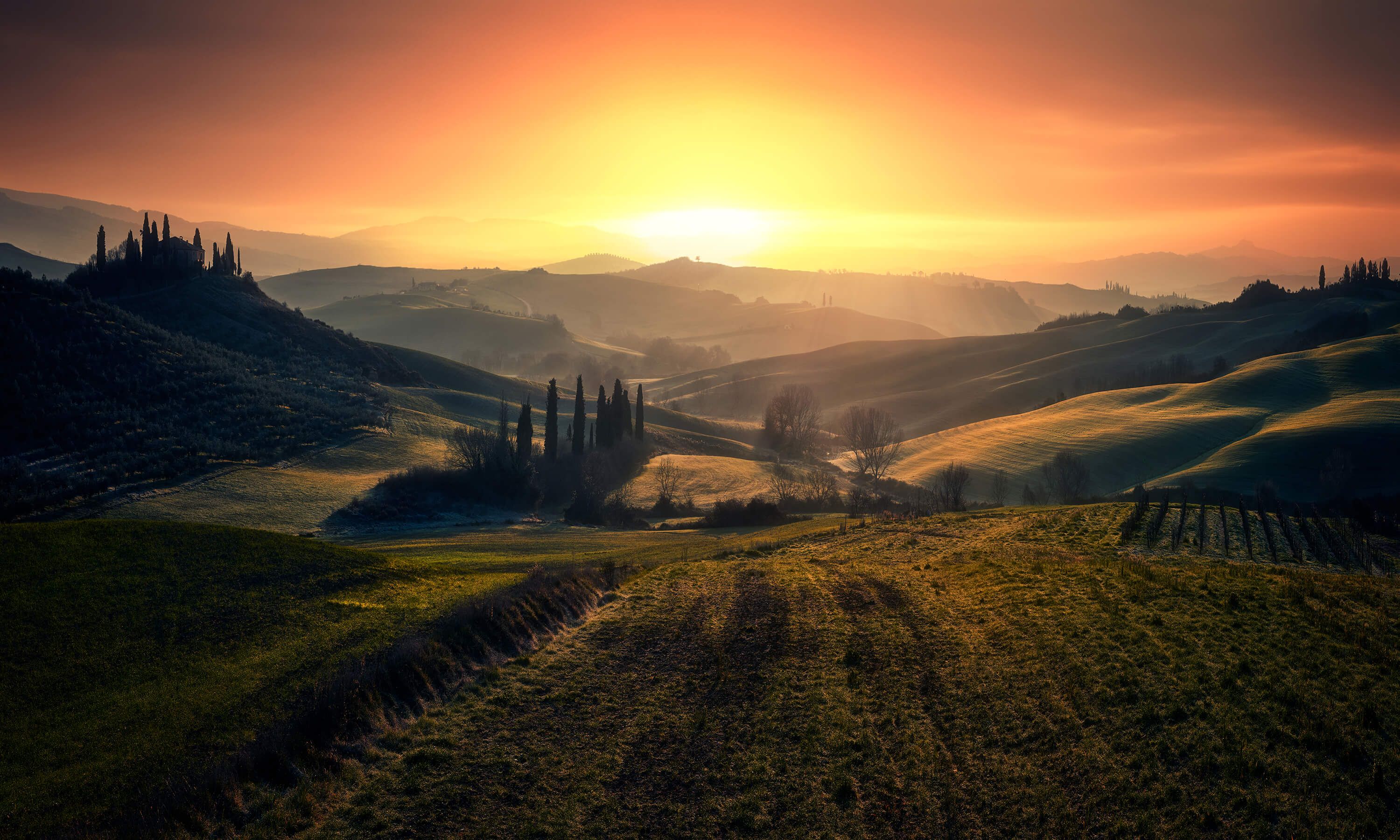 wallpaper Val d'Orcia in the morning