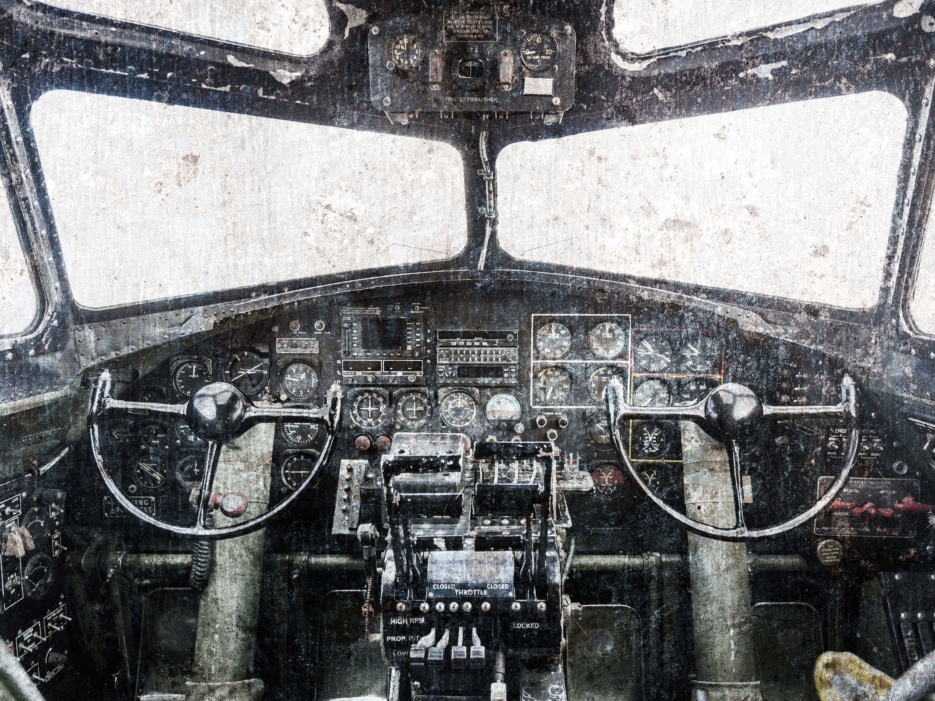 wallpaper Vintage vliegtuig cockpit