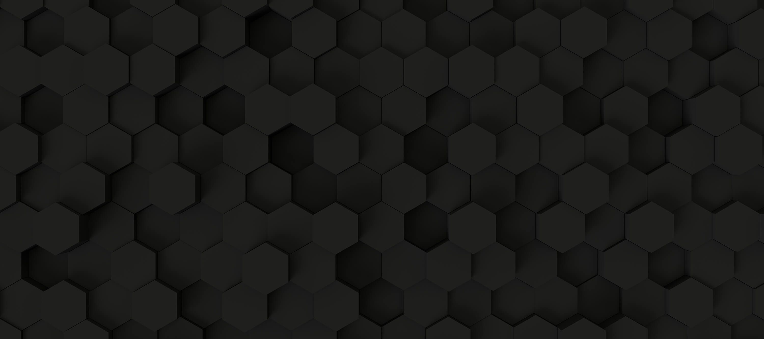 wallpaper Zwarte Hexagons