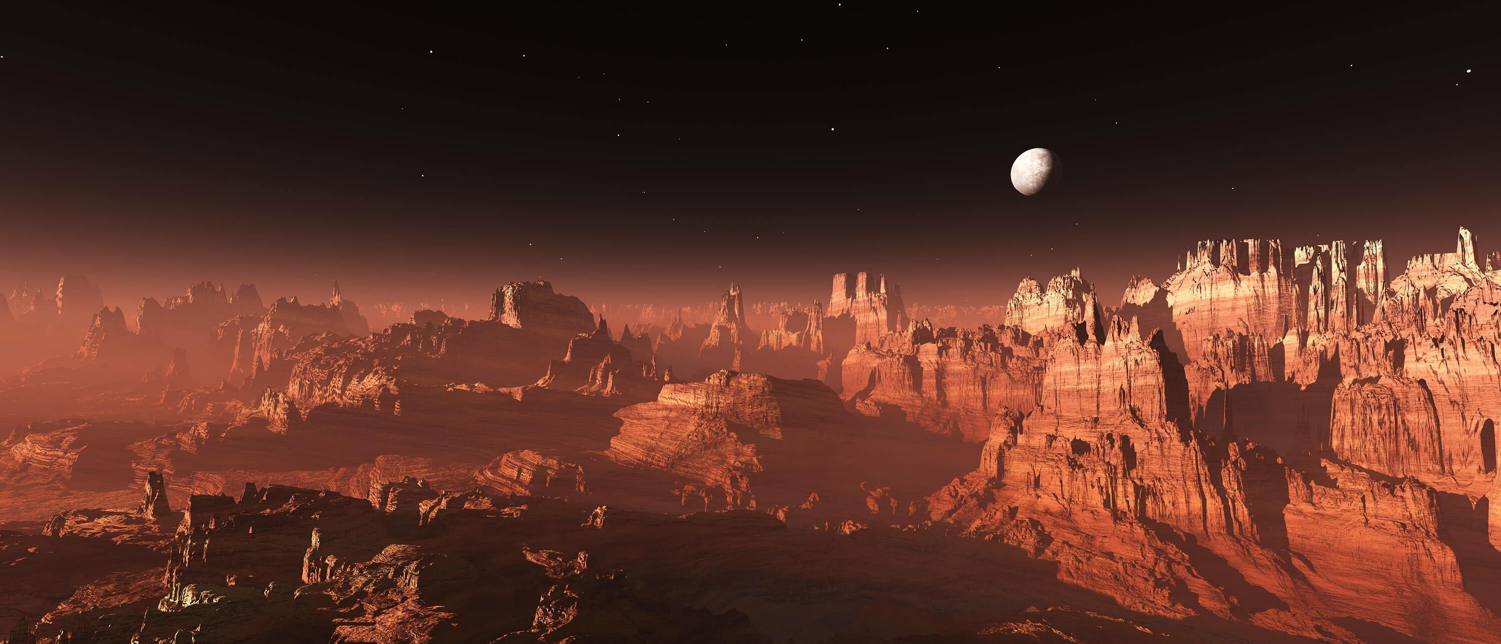 wallpaper Zonsondergang op Mars
