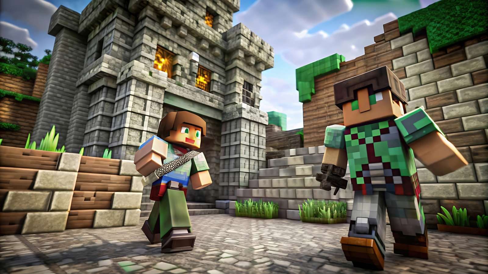 Kasteel Kleurplaat - Middeleeuws Fort Verdedigen - Maak je eigen Kleurplaat, image size:1600x900