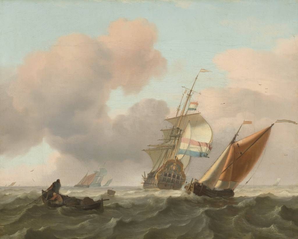 Rijksmuseum - Woelige zee met schepen - Woonkamer