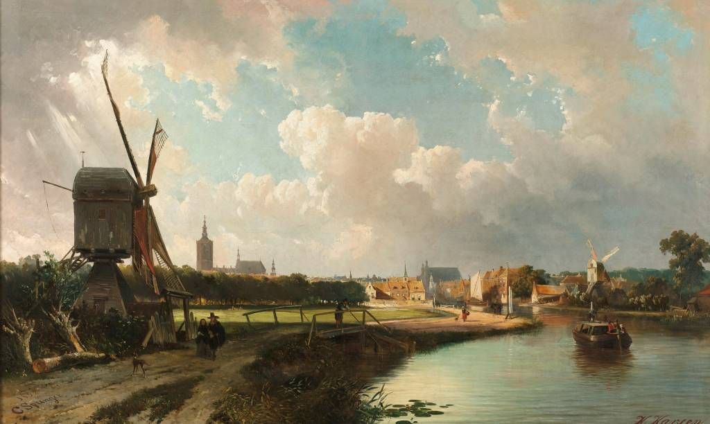Gezicht op Den Haag vanaf de Delftse vaart in de zeventiende eeuw main product photo