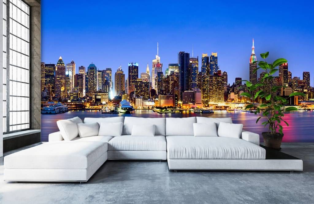 New York Manhattan Skyline op fotobehang -