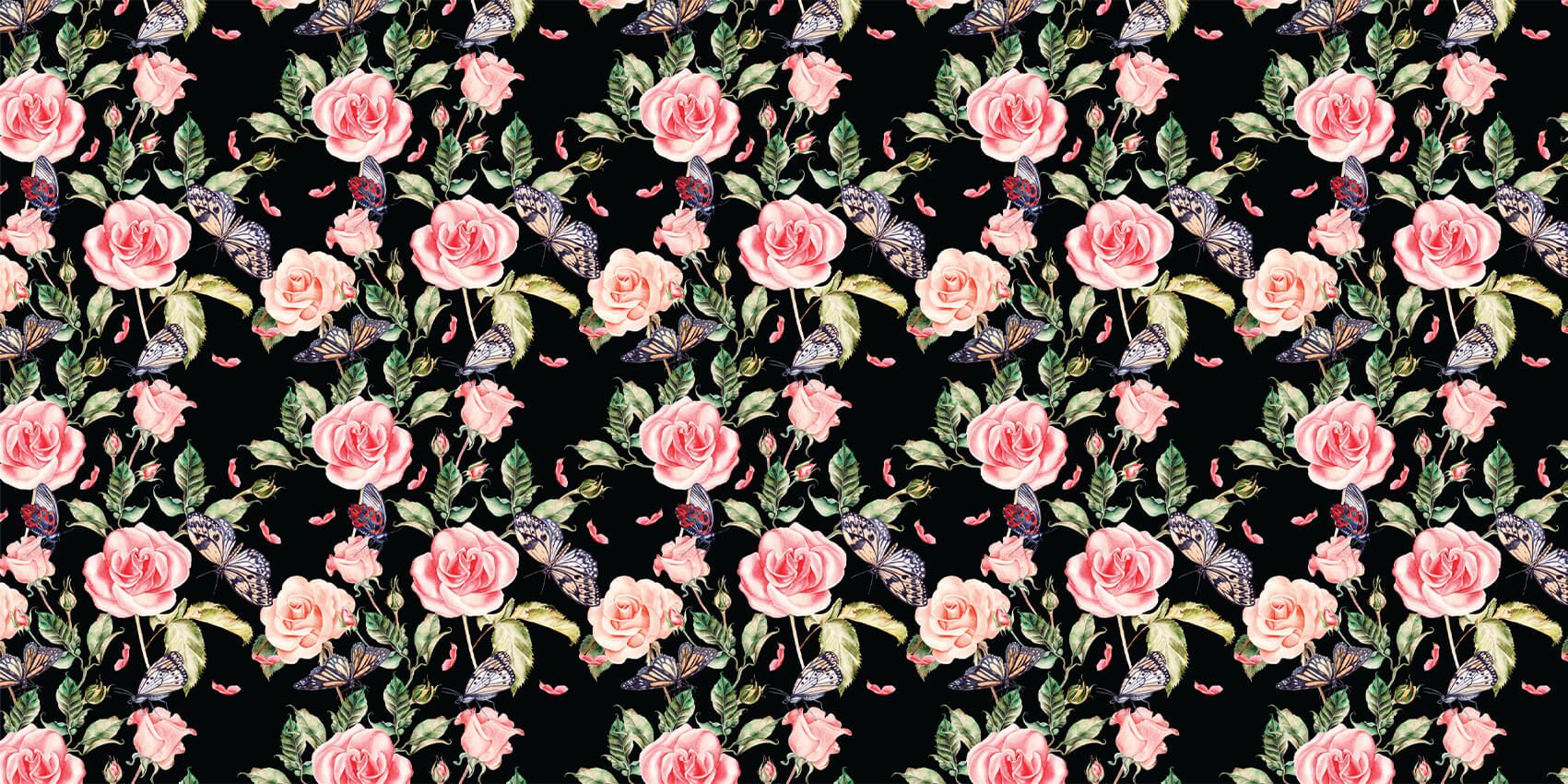 Bloemen en vlinders van waterverf Bloemen en vlinders van waterverf