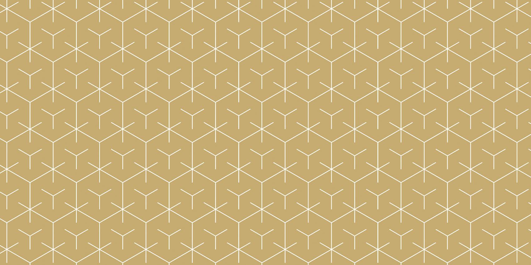Geometrische hexagons, goud