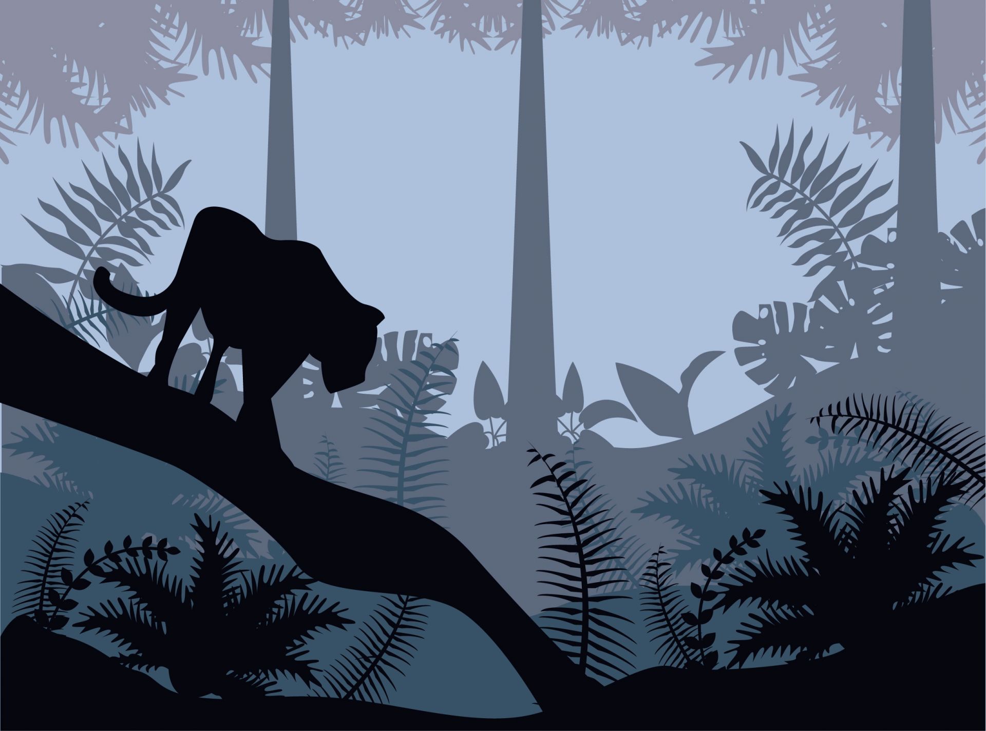 Luipaard in een blauwe jungle Luipaard in een blauwe jungle
