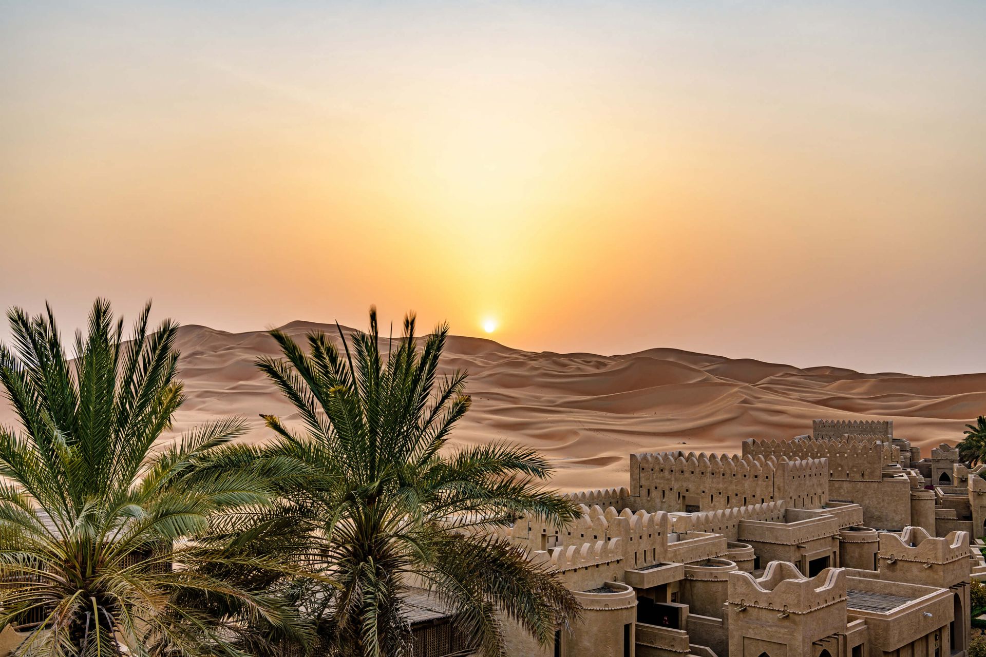 Abu Dhabi bij zonsondergang Abu Dhabi bij zonsondergang