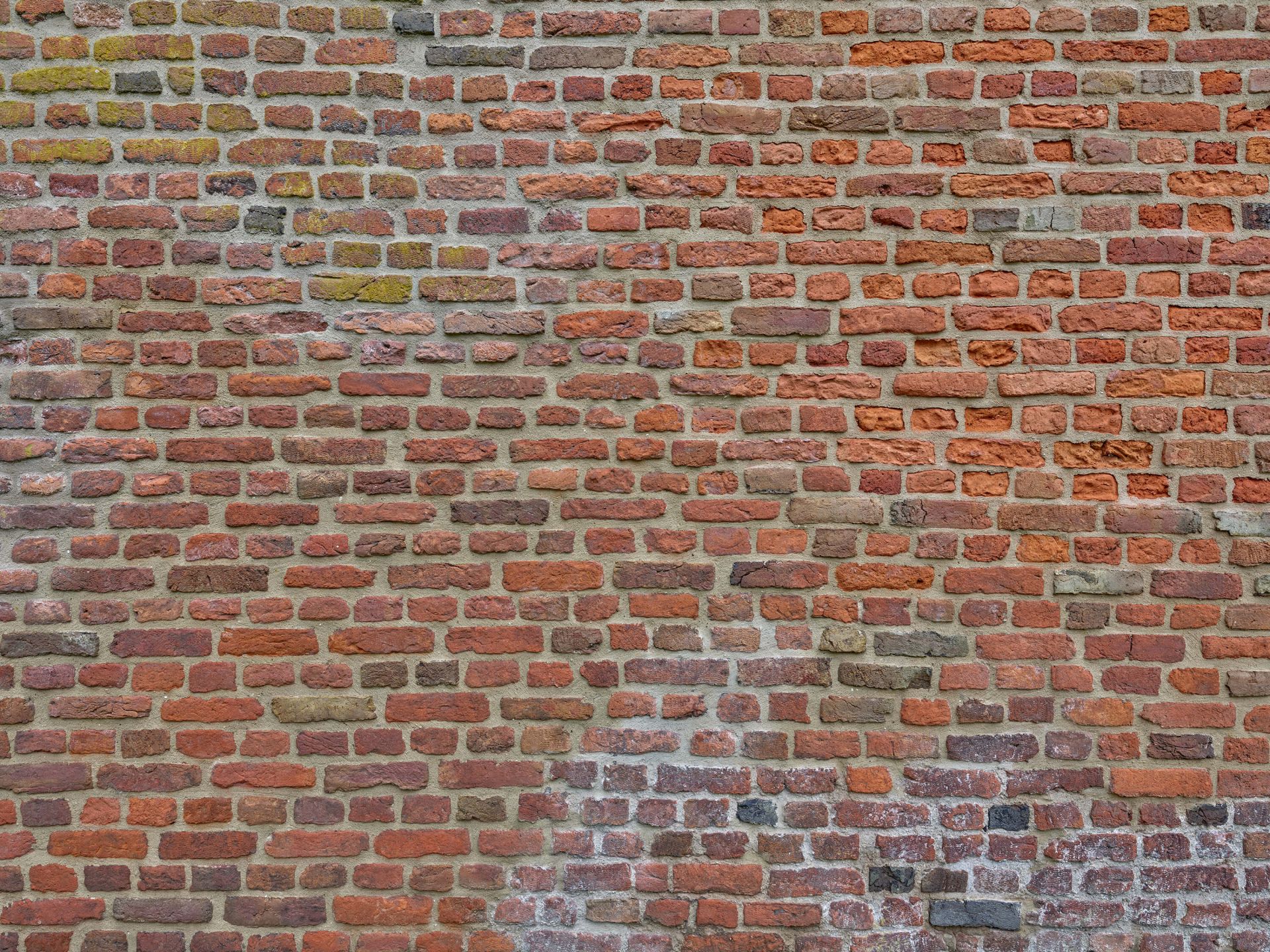 Uitdrukkelijk spek strottenhoofd Muur met grote en kleine bakstenen - Fotobehang